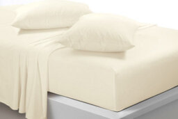 Homes & Linen Microfibre Cream Flat Sheet Super Soft Wrinkle Free & Breathable Lightweight Hotel-Quality Bed Sheet