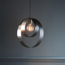 Luminosa Lighting Luminosa Cal Single Pendant Light Brushed Nickel Plate, Matt Black - thumbnail 2
