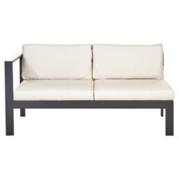 Beliani Garden Corner Sofa With Table 5 Seater Messina Left Hand Metal Beige - thumbnail 4