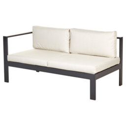 Beliani Garden Corner Sofa With Table 5 Seater Messina Left Hand Metal Beige - thumbnail 6
