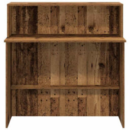 Berkfield Durable Reception Desk Old Wood 100X50X103.5 Cm Engineered Wood - thumbnail 5