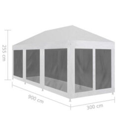 Berkfield Party Tent With 8 Mesh Sidewalls 9X3 M - thumbnail 6