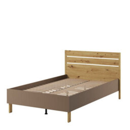 Arte Lenny Ly-08 Bed Frame In Oak Artisan, Beige & Truffle - Eu Small Double 1200mm X 2000mm - Elegance & Durability Combined - thumbnail 1