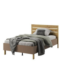 Arte Lenny Ly-08 Bed Frame In Oak Artisan, Beige & Truffle - Eu Small Double 1200mm X 2000mm - Elegance & Durability Combined - thumbnail 2