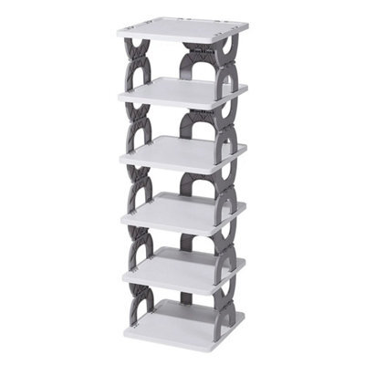 6 Tier Foldable Vertical Shoe Rack Tall Storage Stand - image 1