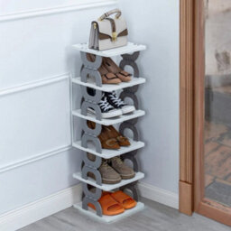 6 Tier Foldable Vertical Shoe Rack Tall Storage Stand - thumbnail 3