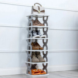 6 Tier Foldable Vertical Shoe Rack Tall Storage Stand - thumbnail 4