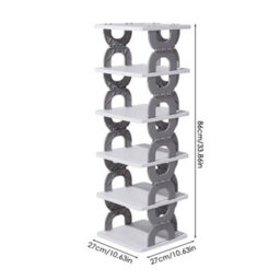 6 Tier Foldable Vertical Shoe Rack Tall Storage Stand - thumbnail 2