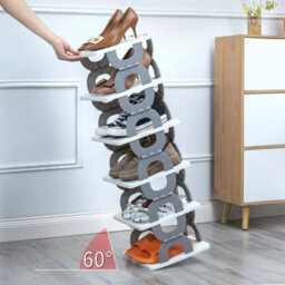6 Tier Foldable Vertical Shoe Rack Tall Storage Stand - thumbnail 5