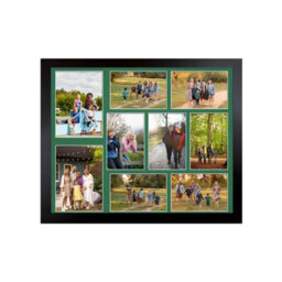 AK Frames 20X16 Black Sleek Multi Photo Frame With Emerald Mount - Holds 9 Apertures (2X) 7X5, (7X) 6X4 Photos - thumbnail 1