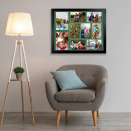 AK Frames 20X16 Black Sleek Multi Photo Frame With Emerald Mount - Holds 9 Apertures (2X) 7X5, (7X) 6X4 Photos - thumbnail 3