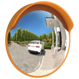 Berkfield Durable Outdoor Convex Traffic Mirror Orange Diameter 30 Cm Polycarbonate - thumbnail 3