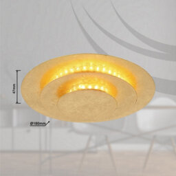 Luminosa Lighting Luminosa Heda 18Cm Integrated Led Semi Flush Ceiling Light Gold Colors Led 3000K - thumbnail 8