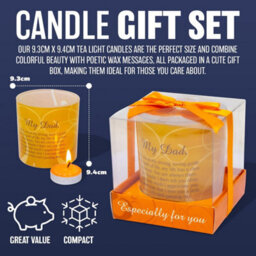 40 Candle Gift Set In Box Candles Wax Message Poetic Writing Home Decoration - thumbnail 3