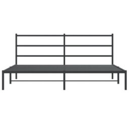 Berkfield Metal Bed Frame Without Mattress With Headboard Black 200X200Cm - thumbnail 5