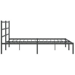 Berkfield Metal Bed Frame Without Mattress With Headboard Black 200X200Cm - thumbnail 6