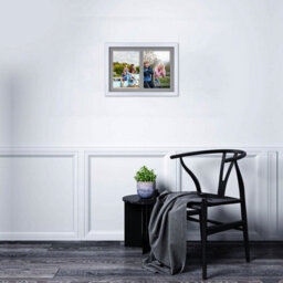 AK Frames 20X14 White Classic Multi Photo Frame With Mid Grey Mount - Holds 2 Apertures (2X) A4 Photos - thumbnail 3