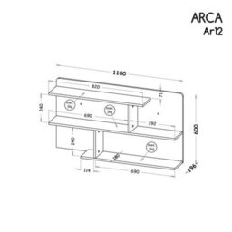 Arte Arca Ar8 Wall Shelf - Minimalist Elegance In Arctic White, H150mm W801mm D196mm - thumbnail 2