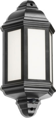 Luminosa Lighting Luminosa Led Half Wall Lantern With Photocell Sensor - Black 230V Ip54 8W - image 1