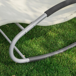 Sobuy Ogs28-Mi, Outdoor Garden Rocking Sun Lounger Recliner Relaxing Chair With Headrest And Side Bag, Beige,w147Xd63.5Xh86 - thumbnail 7