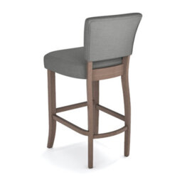Living And Home Bar Stools Set Of 2 Light Grey Modern Linen Bar Stools With Wood Legs - thumbnail 3