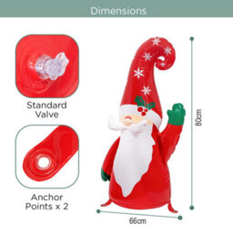 The Christmas Workshop Inflatable Santa Gnome - 1M Tall - Indoor & Outdoor Christmas Decoration - Easy To Inflate - Anchor Points - thumbnail 8