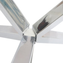 Living And Home Contemporary Chrome Base Round Tempered Glass Coffee Table Dining Table Dia 900mm - thumbnail 5