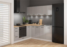 Impact Furniture Kitchen Wall Unit Cabinet 500mm Cupboard Light Grey Gloss Left Right 50Cm Door Junona - thumbnail 3