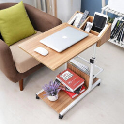 Oak Wood  Over Bed Chair Table Desk Hospital Height Adjustable Overbed Laptop Stand - thumbnail 3