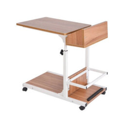 Oak Wood  Over Bed Chair Table Desk Hospital Height Adjustable Overbed Laptop Stand - thumbnail 6