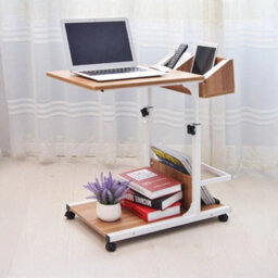 Oak Wood  Over Bed Chair Table Desk Hospital Height Adjustable Overbed Laptop Stand - thumbnail 4