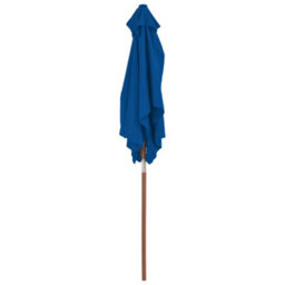 Berkfield Outdoor Parasol With Wooden Pole Blue 150X200 Cm - thumbnail 5