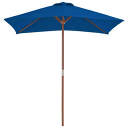 Berkfield Outdoor Parasol With Wooden Pole Blue 150X200 Cm - thumbnail 4