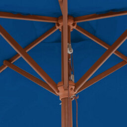 Berkfield Outdoor Parasol With Wooden Pole Blue 150X200 Cm - thumbnail 6