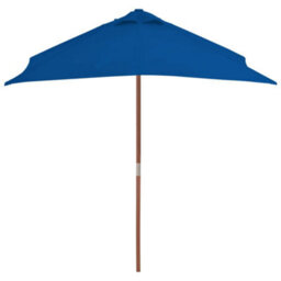 Berkfield Outdoor Parasol With Wooden Pole Blue 150X200 Cm - thumbnail 3