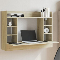 Berkfield Wall-Mounted Desk Sonoma Oak 105X48X75 Cm Engineered Wood - thumbnail 1