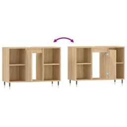 Berkfield Bathroom Cabinet Sonoma Oak 80X33X60 Cm Engineered Wood - thumbnail 9
