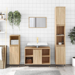 Berkfield Bathroom Cabinet Sonoma Oak 80X33X60 Cm Engineered Wood - thumbnail 1