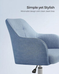 Songmics Executive Office Chair, 360 Swivel Desk Seat, Elegant Vanity Seating, Height Adjustable, Comfort Armrests, Misty Blue - thumbnail 4