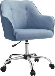 Songmics Executive Office Chair, 360 Swivel Desk Seat, Elegant Vanity Seating, Height Adjustable, Comfort Armrests, Misty Blue - thumbnail 8