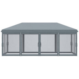 Outsunny 6 X 3M Pop Up Party Tent Canopy With 6 Removable Sidewalls Grey - thumbnail 9