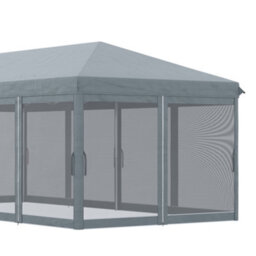 Outsunny 6 X 3M Pop Up Party Tent Canopy With 6 Removable Sidewalls Grey - thumbnail 8