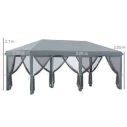 Outsunny 6 X 3M Pop Up Party Tent Canopy With 6 Removable Sidewalls Grey - thumbnail 3