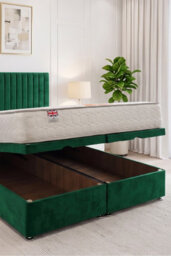 "Knight Sleep Emily Ottoman Bed Emerald Plush 4Ft With Mattress & 24""headboard - Small Double" - thumbnail 2