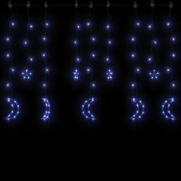 Berkfield Decorative Star And Moon Fairy Lights Remote Control 138 Led Blue - thumbnail 3