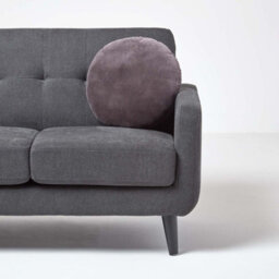 Homescapes Dark Grey Velvet Cushion, 40 Cm Round - thumbnail 4