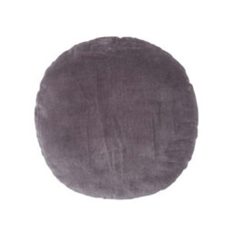 Homescapes Dark Grey Velvet Cushion, 40 Cm Round - thumbnail 1