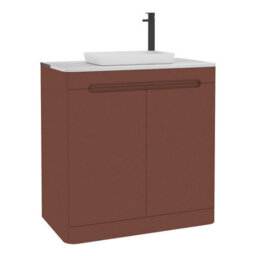Royal Bathrooms Venice 800mm Terracotta Clay Freestanding Bathroom Countertop Vanity Unit 2 Drawer With Qubix Basin - thumbnail 7