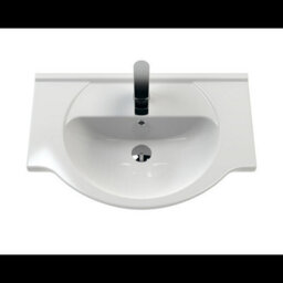 Gloss White 650mm Floor Standing 2-Door Vanity Unit & Round Basin With Square Chrome Tap And Black Frame Mirror - thumbnail 4