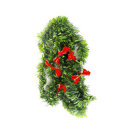 3.5M Deluxe Green Festive Holiday Garland With Red Bows - thumbnail 1